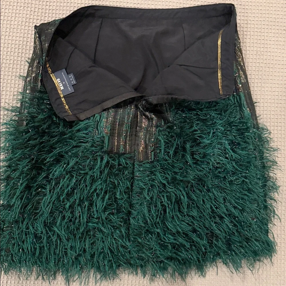 Maeve Emerald Feathered Pencil Skirt - Picture 4 of 4